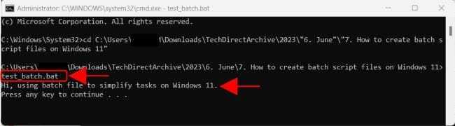 Run batch script from Command Prompt