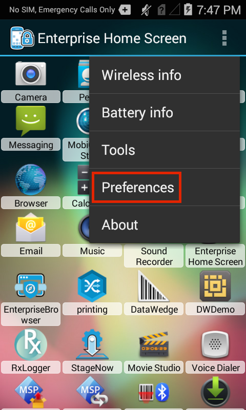 Enterprise Home Screen Setup - Zebra Technologies TechDocs