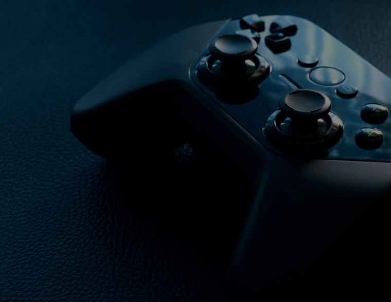 black video game controller
