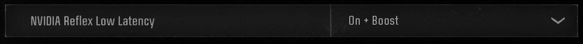 NVIDIA Reflex Low Latency set to On + Boost in Black Ops 6