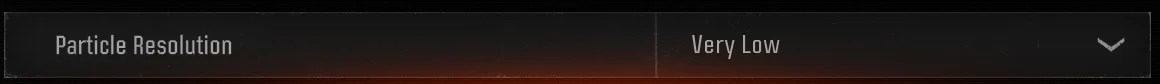 Black Ops 6 Particle Resolution set to Very Low