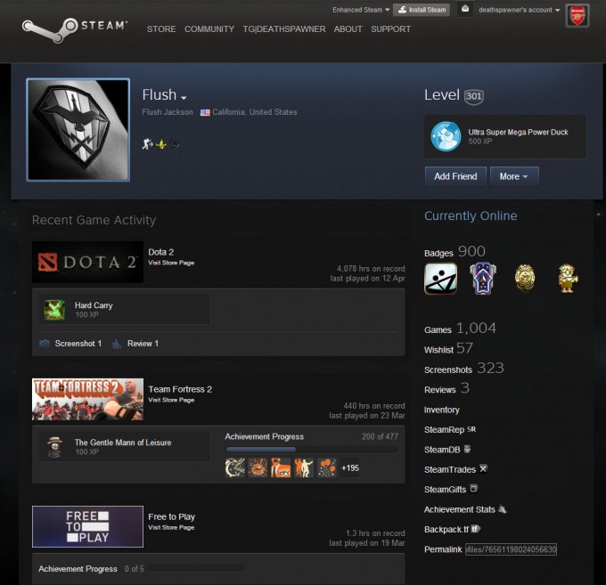Steam Gets Its First Level 300 User Techgage Steam User Flush 680x657 