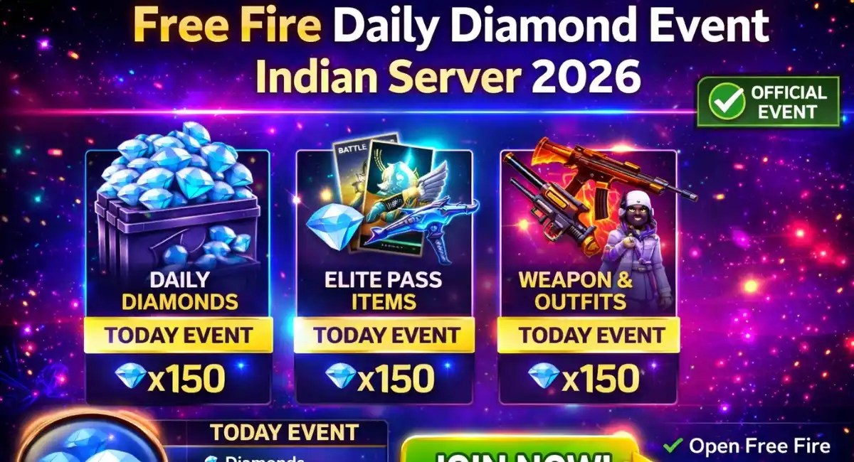 Free Fire Daily Diamond Event Indian Server 2026