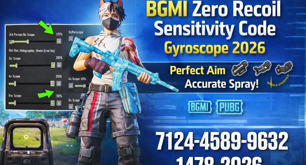 BGMI Zero Recoil Sensitivity Code Gyroscope 2026