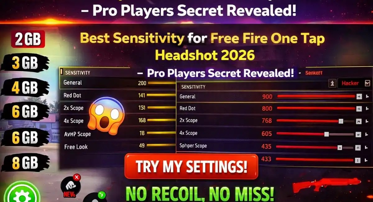 Free Fire One Tap Headshot Sensitivity 2026