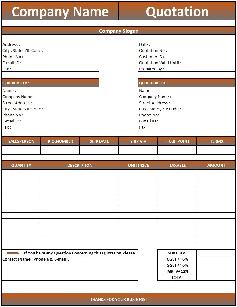 Camera Quotation Format Cctv Camera Amc Quotation Format In Excel | Download Quotation Format ...