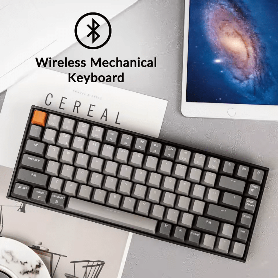 Bluetooth Wireless Mechanical Keyboard, Gateron G Pro Switch White LED Backlit 84-Key for Mac Windows
