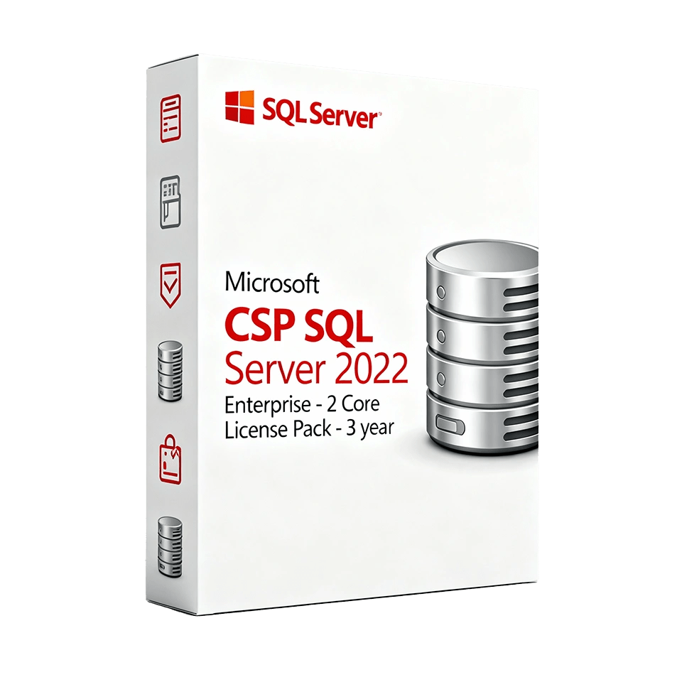 Microsoft CSP SQL Server 2022 Enterprise - 2 Core License Pack - 3 year