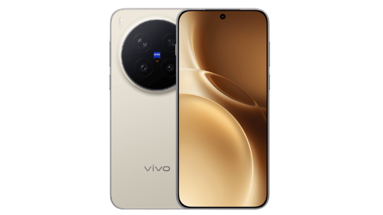 Vivo X300 Pro review showing front display and rear design with large circular ZEISS-branded camera module in gold finish