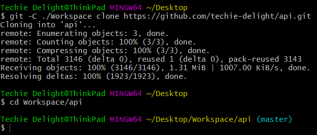 git -C directory clone