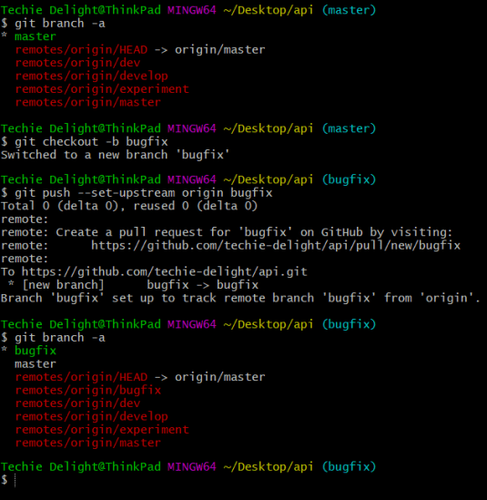 git checkout -b
