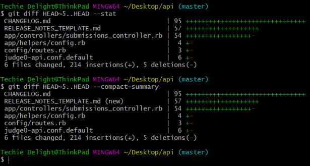 git diff compact-summary option