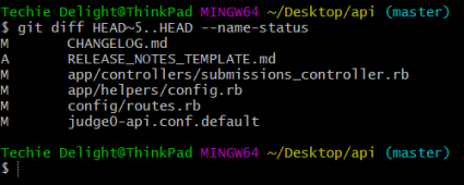 git diff name-status option