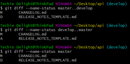 git diff --name-status