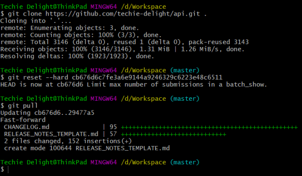 git reset --hard commit-hash