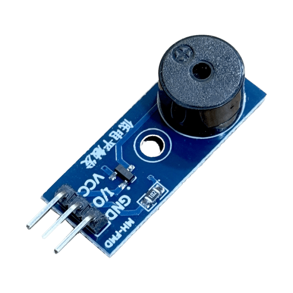 Active buzzer module front view showing 3-pin interface for Arduino India
