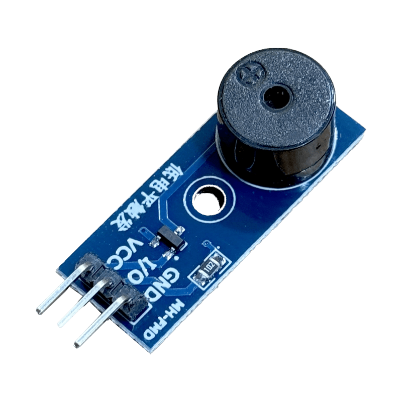Active buzzer module front view showing 3-pin interface for Arduino India