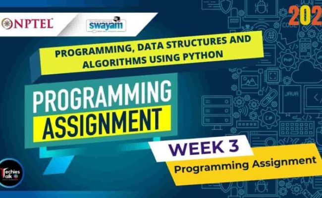NPTEL Programming, Data Structures And Algorithms Using Python Week3 ...