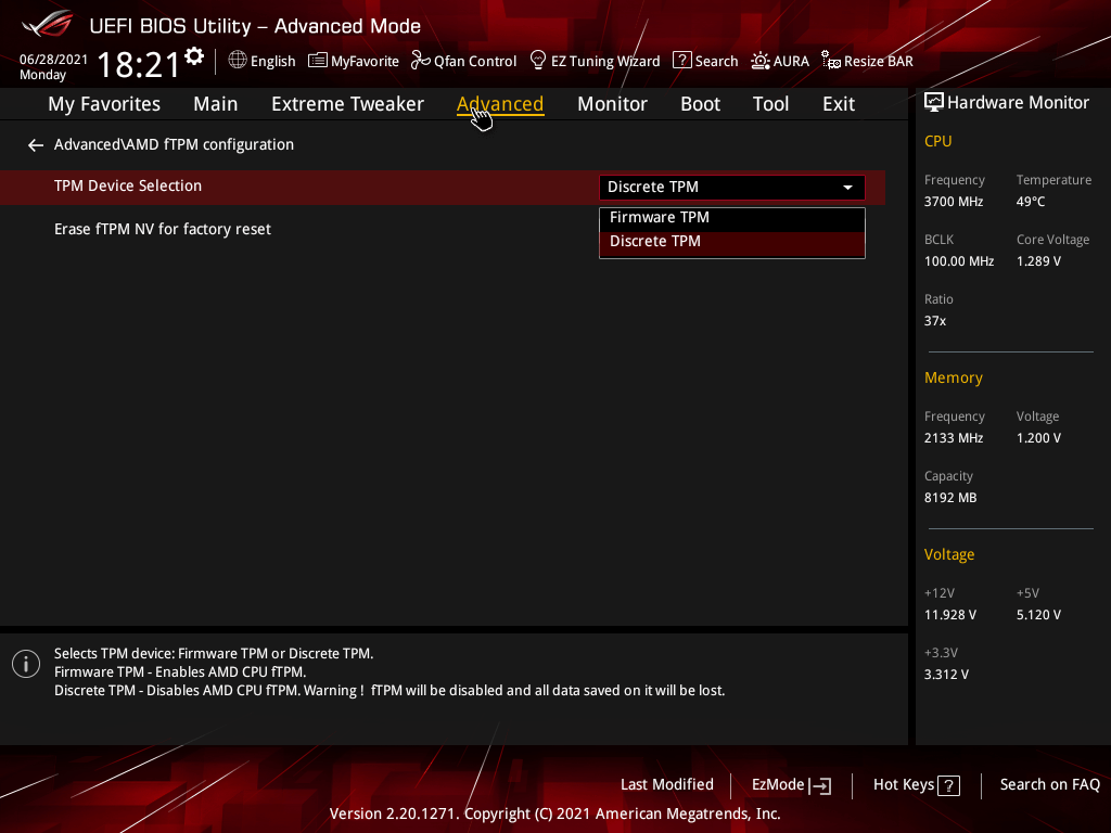 Asus releases auto tpm motherboard bios in for windows 11 support