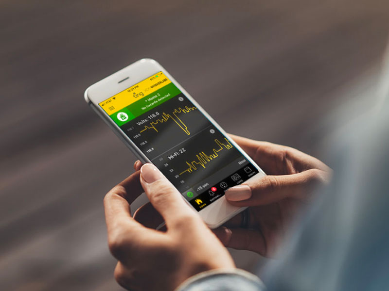 Ting smart electrical sensor mobile app in view