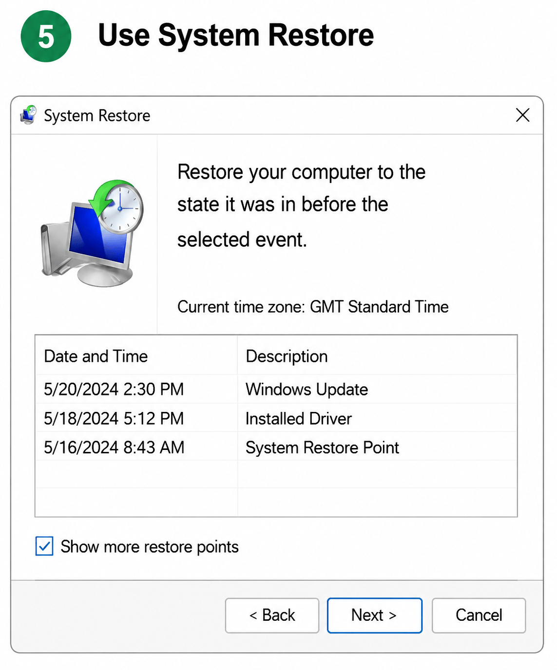 Use System Restore