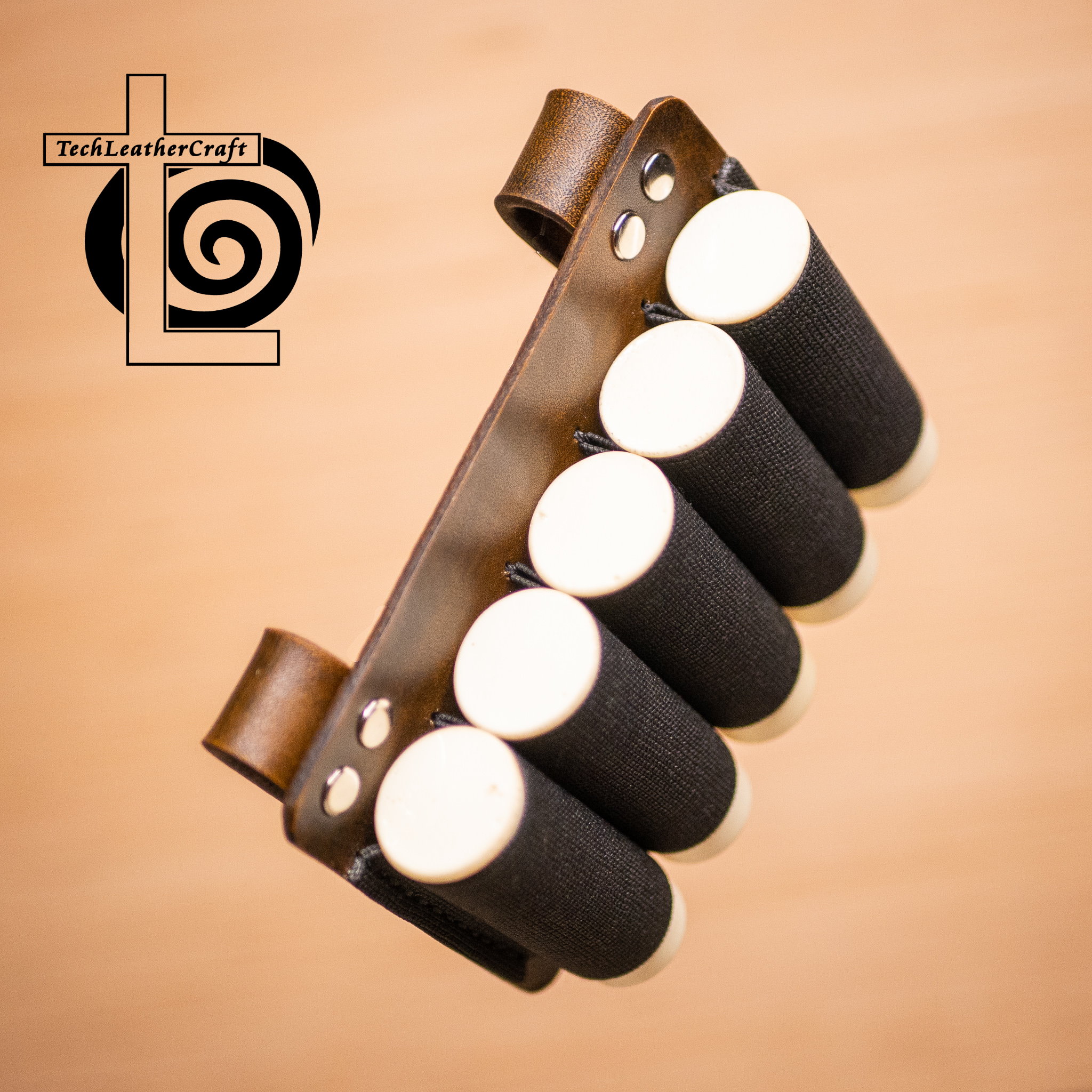 Leather shotgun shell holder for belt