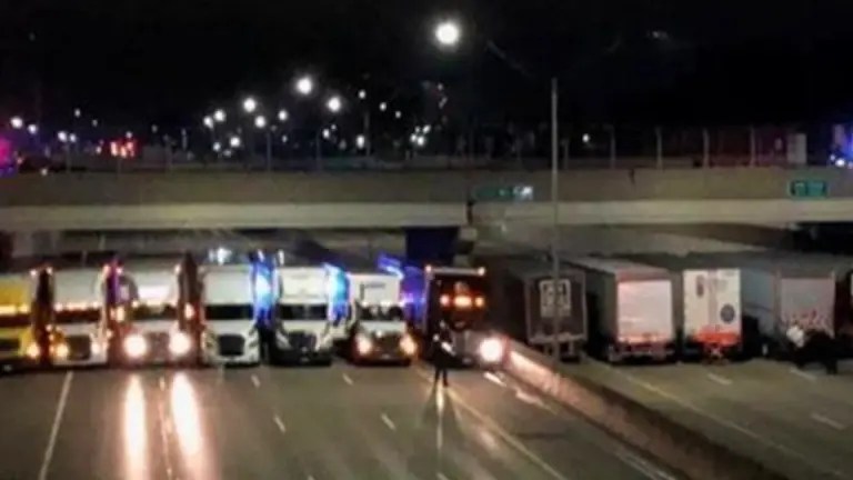 13 trucks are blocking the road for no apparent reason, but when the real reason is revealed, everyone weeps.