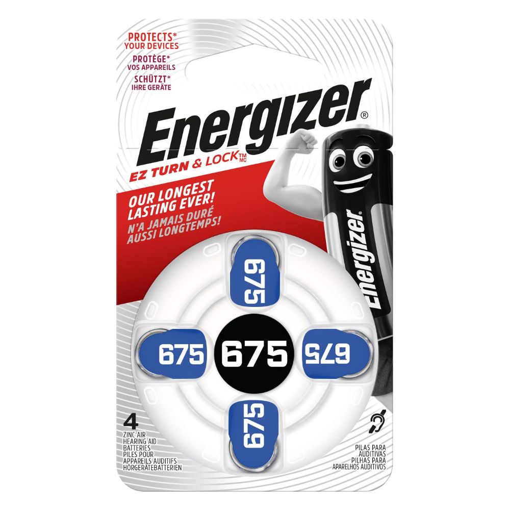 Energizer Μπαταρίες Ακουστικών Βαρηκοΐας 675 1.4V 4τμχ (22579673) (ENE22579673)