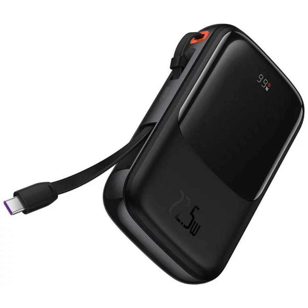 Baseus Powerbank Qpow PRO with cable, 10000mAh, 22.5W Black (PPQD060101) (BASPPQD060101)
