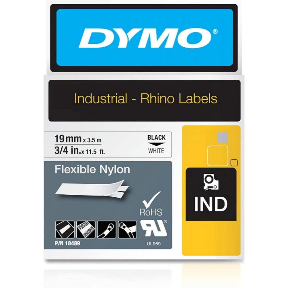 Ταινία Ετικετογράφου DYMO D1 Nylon (Μαύρα Γράμματα σε Λευκό Φόντο) (18489) (DYM18489)