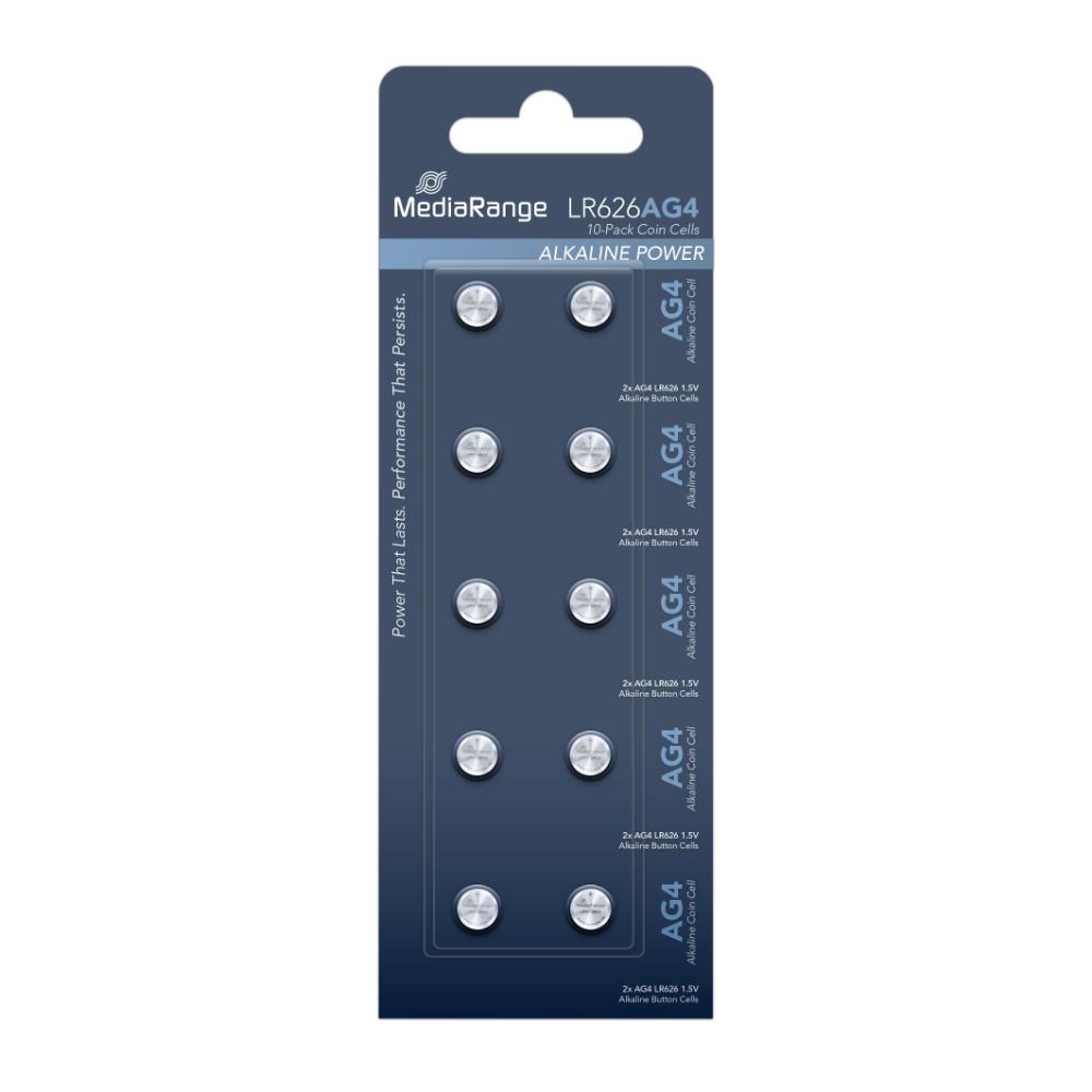 MediaRange Premium Alkaline Coin Cells AG4|LR626|1.5V Pack 10  (MRBAT111)