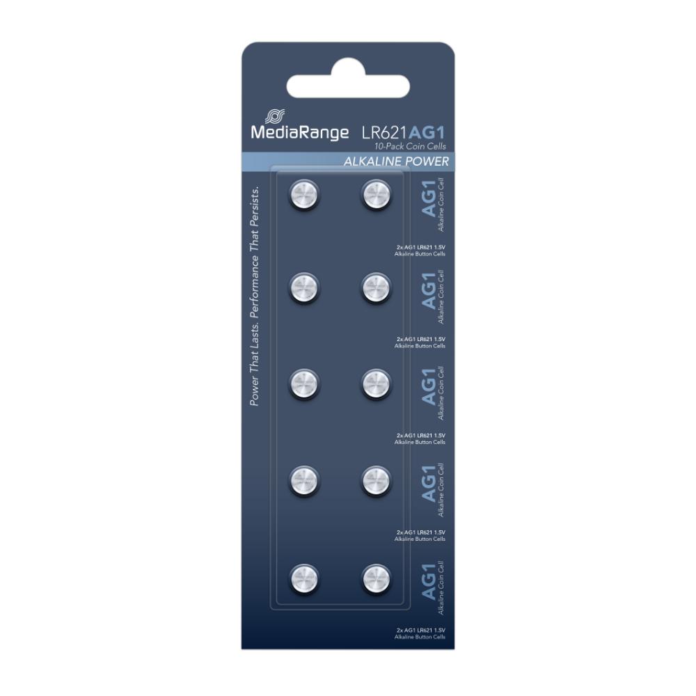 MediaRange Premium Alkaline Coin Cells AG1|LR621|1.5V Pack 10  (MRBAT110)