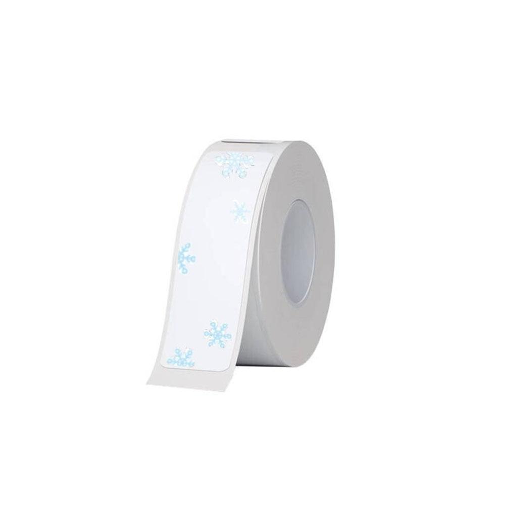 Niimbot Αυτοκόλλητες Θερμικές Ετικέτες με Χιονονιφάδες T 12x30mm 210τμχ Λευκό/Σιέλ (T1230-210) (NIIT1230-210)