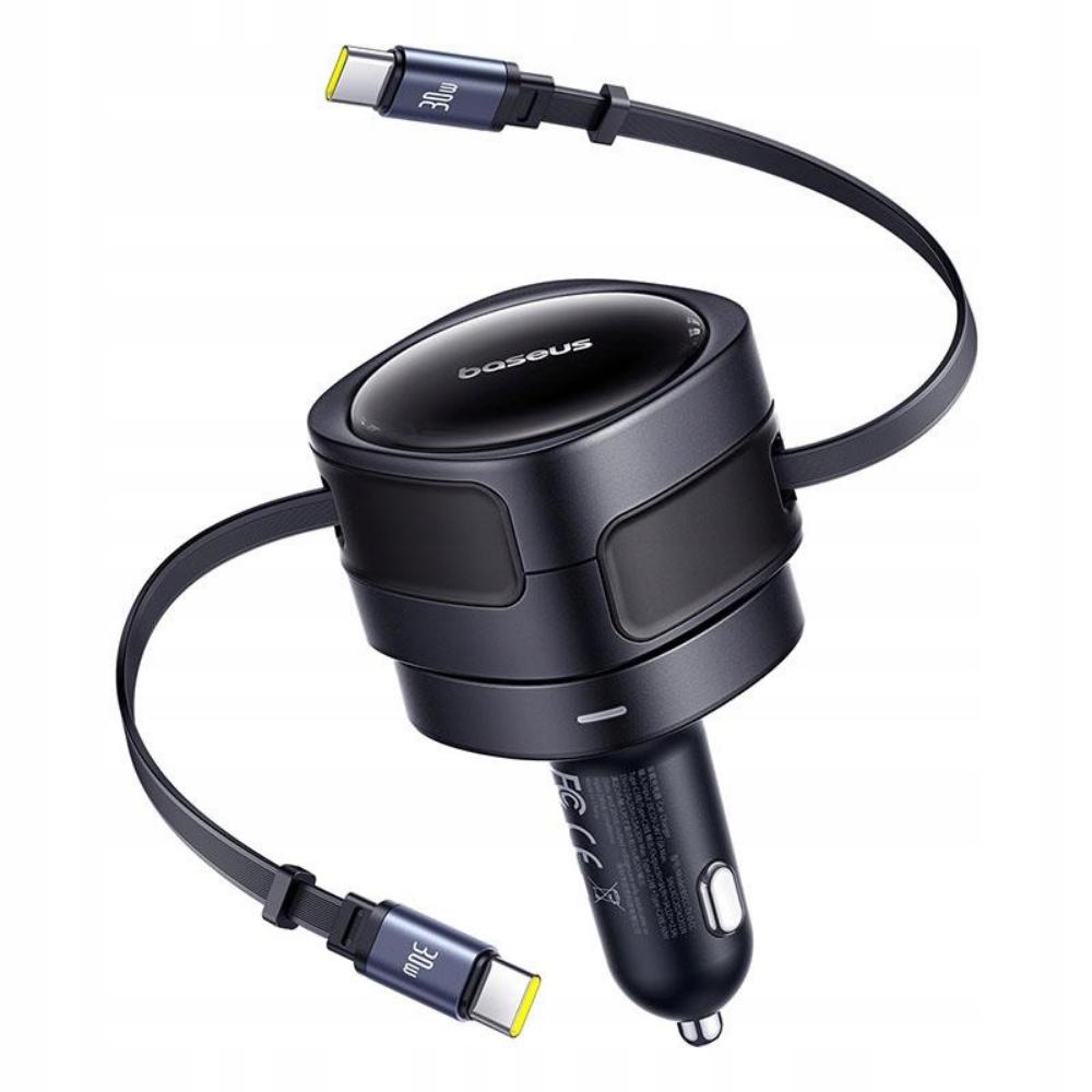 Baseus Enjoyment Max φορτιστής αυτοκινήτου με καλώδια USB-C+USB-C 60W Μαύρο (C00035507121-01) (BASC00035507121-01)