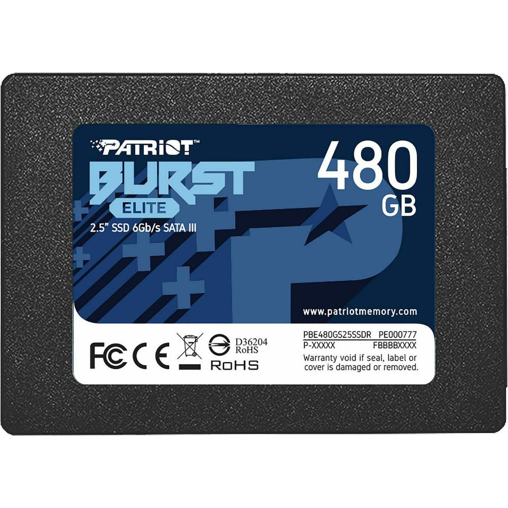 Patriot Burst Elite 480 GB Black SATA 6 Gb/s 25" (PBE480GS25SSDR) (PATRPBE480GS25SSDR)