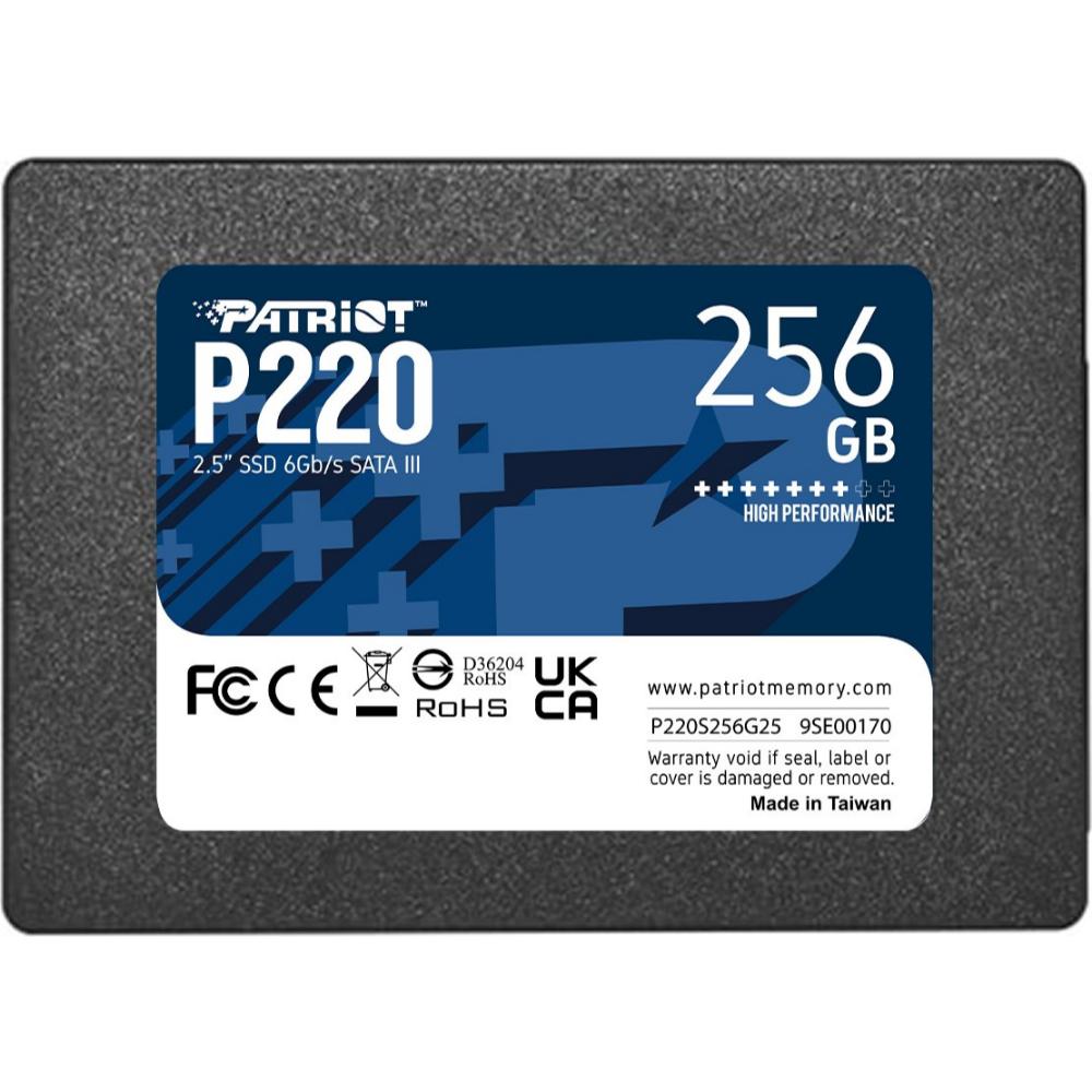 Patriot P220 256 GB Black SATA III 6 Gb/s 25" (P220S256G25) (PATRP220S256G25)