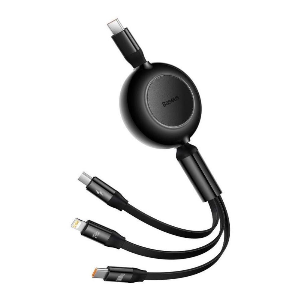 Baseus Bright Mirror 4, USB-C 3-in-1 cable for micro USB / USB-C / Lightning 100W / 3.5A 1.1m (Black) (CAMJ010201) (BASCAMJ010201)