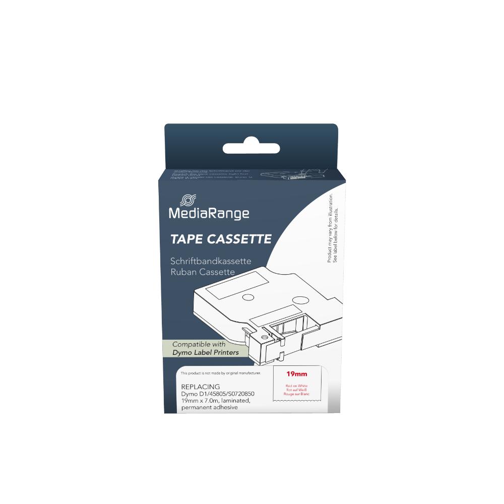 Ετικέτες Γενικής Χρήσης Mediarange (Dymo® D1/45805/S0720550) 12mm, 7m, Red on White (MRDY45805)