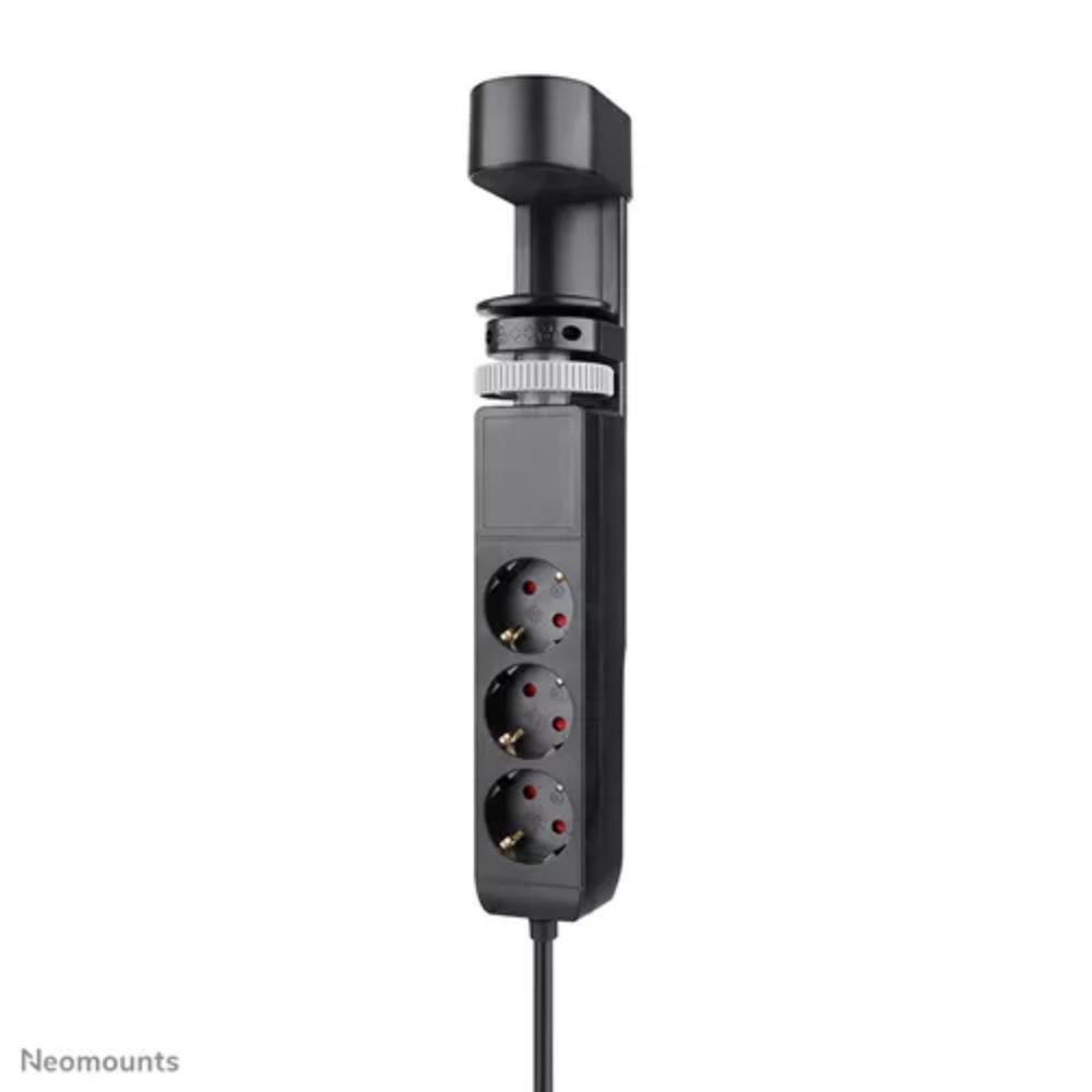Neomounts VOLT Desk Clamp socket with Quick-charge USB Ports, 3x type-F 230V, 1x USB-A 18W, 2x USB-C 20W (DS22-840BL6) (NEODS22-840BL6)