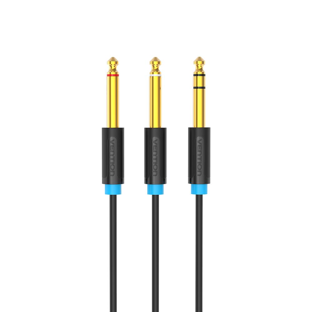 VENTION 6.35mm TRS Male to Dual 6.35mm Male Audio Cable 3M Black (BATBI) (VENBATBI)