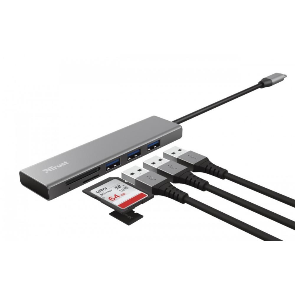 Trust Halyx Fast USB-C Hub & Card Reader (24191) (TRS24191)