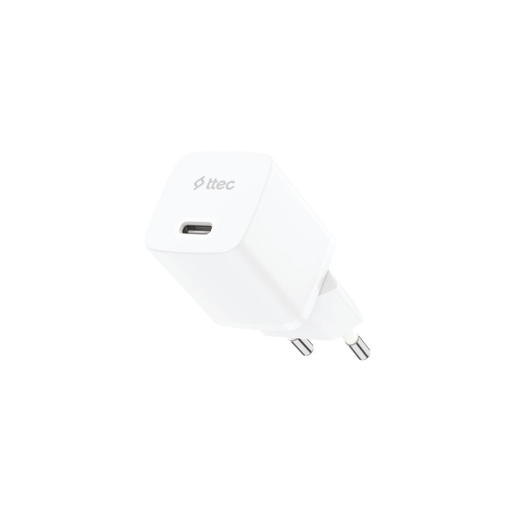 ttec SmartCharger GAN 30W PD USB-C Travel Fast Charger White (2SCG30B) (TTEC2SCG30B)