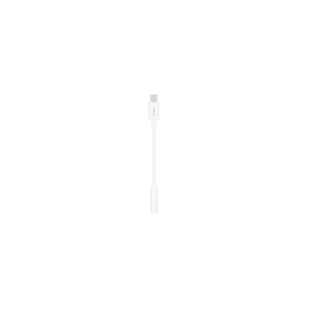 ttec USB-C - 3.5mm Aux Converter 11cm White (2AK04B) (TTEC2AK04B)