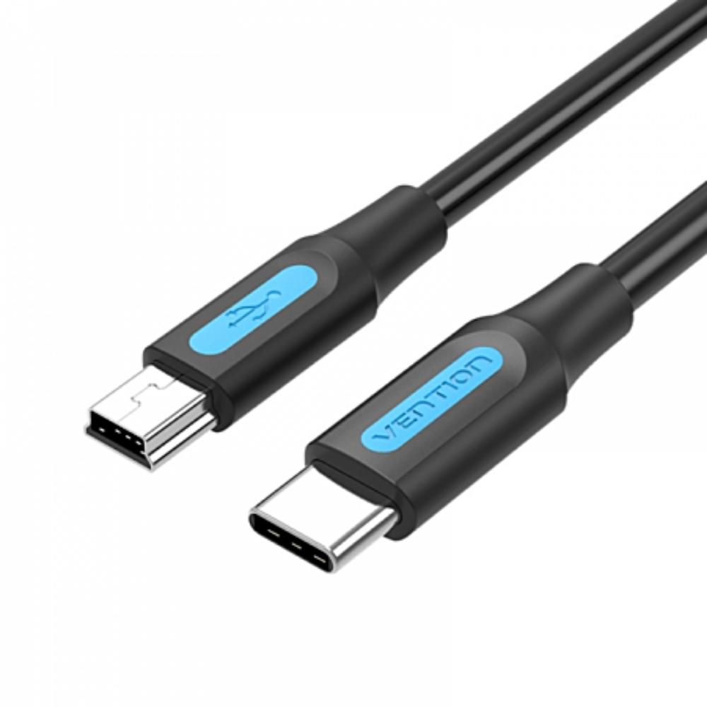 VENTION USB 2.0 C Male to Mini-B Male 2A Cable 2M Black (COWBH) (VENCOWBH)