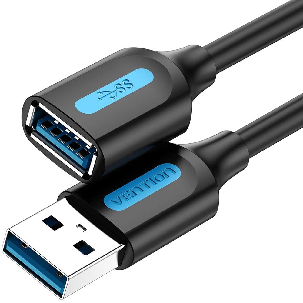 VENTION USB 3.0 A Male to A Female Extension Cable 1.5M black PVC Type (CBHBG) (VENCBHBG)