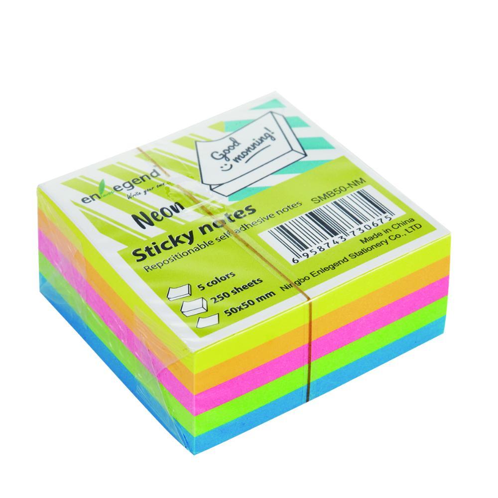 EnLegend Αυτοκόλλητες σημειώσεις 50Χ50, 250φ,neon 5 color mix (SMB50-NM) (ENLSMB50-NM)
