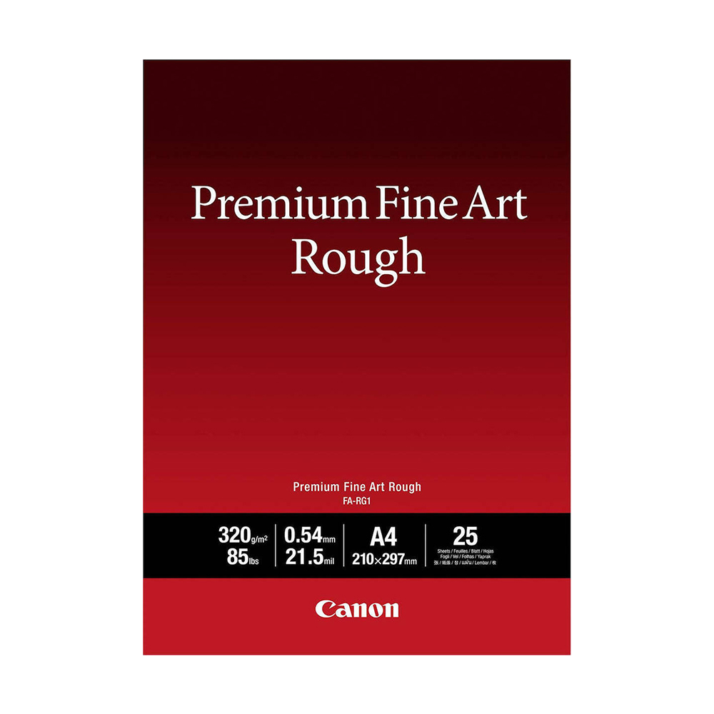 Canon FA-RG1 Photo Paper Premium Fine Art Rough A4 (21x30) 320gr/m² for Printers Inkjet 25 Sheets (4562C001) (CANFA-RG1A4)