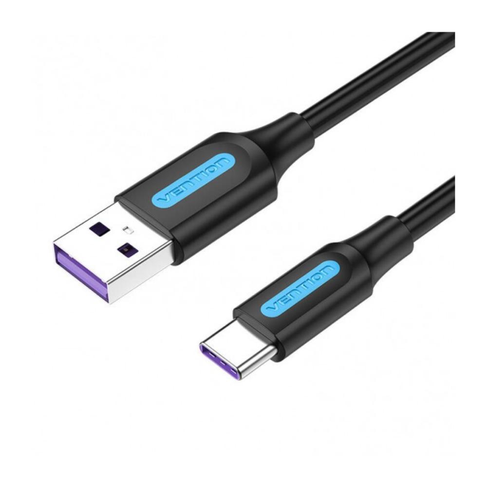 VENTION USB 2.0 A Male to Type-C Male 5A Cable 2M Black PVC Type (CORBH) (VENCORBH)