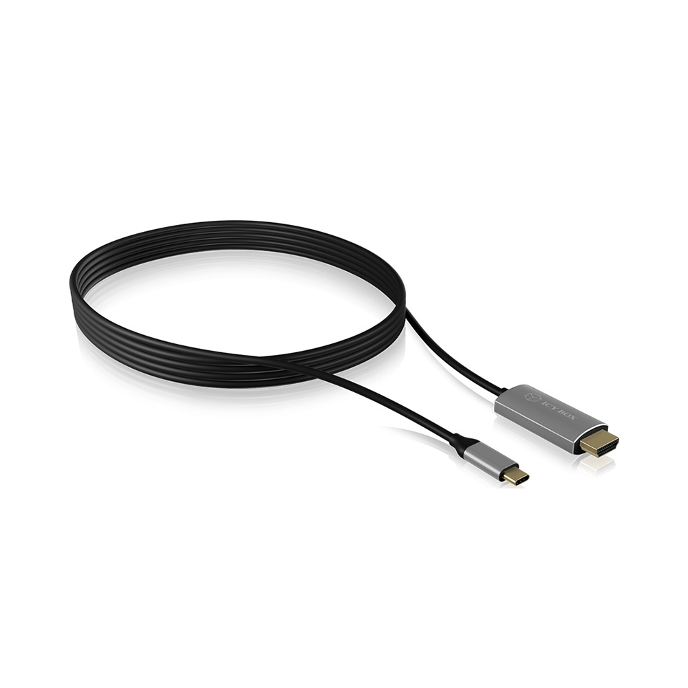Raidsonic ICY BOX Active USB-C to HDMI Cable (1.8 m), UHD (2160p), HDCP 2.2 (IB-CB020-C) (ICYBIB-CB020-C)