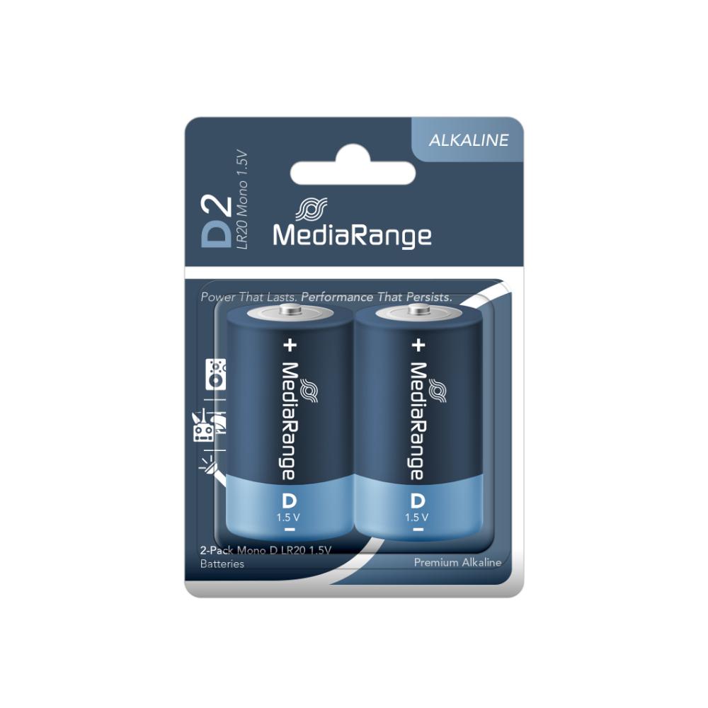 MediaRange Premium Alkaline Batteries Mono D|LR20|1.5V Pack 2  (MRBAT109)